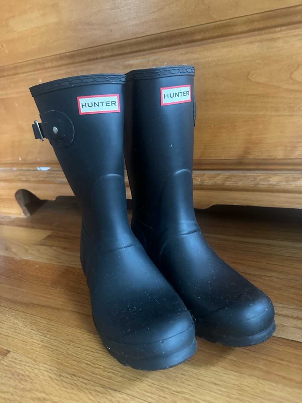 Hunter Matte Black Short Waterproof Rain Boots